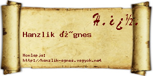 Hanzlik Ágnes névjegykártya