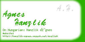 agnes hanzlik business card